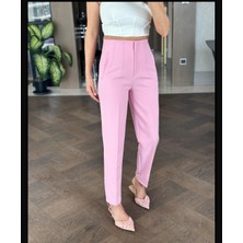 Madame Melek Zr Model Orijinal Marka Fileto Detaylı Kumaş Pantolon Dar Paça Pantolon