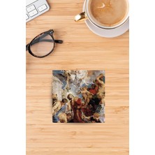 Begoloni Baskılı Doğaltaş Bardak Altlığı - Doğal Taş Bardak Altı