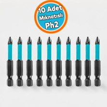 Nzb Mıknatıslı Ph2 Bits Uç Matkap Vida Vidalama Ucu 10'lu Yıldız Uç Seti