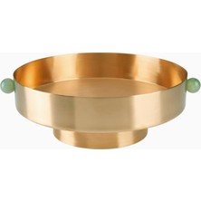 Natalia Criado Altın Kaplama El Işçiliği, Italyan Tasarımı, Kuvars Detaylı Dekoratif Meyve Kasesi