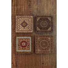 Begoloni Doğal Taş Bardak Altlığı - Halı, Kilim Desen Baskılı Bardak Altlığı 10X10CM Ai Stone Coasters 569