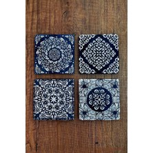 Begoloni Doğal Taş Bardak Altlığı Tile Desen 10X10CM Stone Coasters 4'lü Set