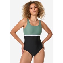 Decathlon Kadın U Kesim Sırt Detaylı Mayo - Haki - Heva Li