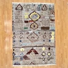 Mevlana Bazaar Soyut Desenli 170X 240 Vintage Eskitme Halı