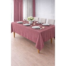 PerdeYap Kadife Dokulu Gülkurusu Renk Masa Örtüsü 20-Gülkurusu