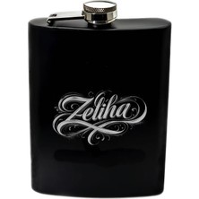 Hediye Shop Kaligrafik Isim Yazılabilen Siyah Renkli Paslanmaz Çelik Matara / 8 Oz