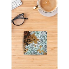 Begoloni Baskılı Doğaltaş Bardak Altlığı - Doğal Taş Bardak Altı