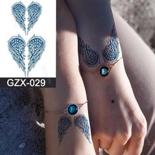 Tattoo 1 Ay Kalıcı Gerçekçi 2 Adet Kanat  Model 24 Saat Sonra Kararan Geçici Sticker Yapıştırma