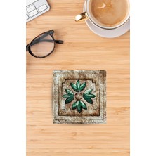 Begoloni Baskılı Doğaltaş Bardak Altlığı - Doğal Taş Bardak Altı