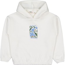 Civil Girls Flower Baskılı 6-9 Yaş Sweatshirt - Ekru