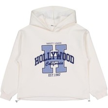 Civil Girls Hollywood Baskılı 10-13 Yaş Sweatshirt - Ekru