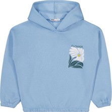 Civil Girls Flower Baskılı 10-13 Yaş Sweatshirt - Mavi