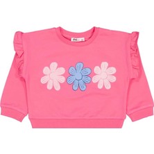 Civil Girls Renkli Papatya Baskılı 2-5 Yaş Sweatshirt - Pembe