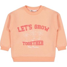 Civil Girls Lest Grow Together Baskılı 2-5 Yaş Sweatshirt - Turuncu