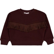 Civil Girls Civil Püsküllü Kahve Sweatshirt Kız Çocuk Truvakar Kol Regular Fit