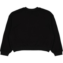 Civil Girls Düz 10-13 Yaş Sweatshirt - Siyah