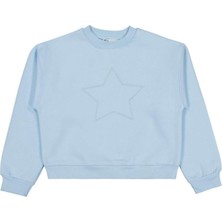 Civil Girls Yıldız Nakışlı 10-13 Yaş Sweatshirt - Mavi