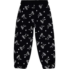 Civil Girls Fiyonk Desenli 2-5 Yaş Eşofman Altı - Siyah