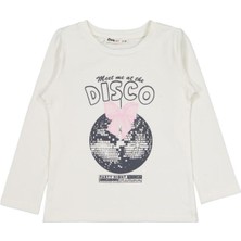 Civil Girls Parti Night Baskılı 2-5 Yaş Sweatshirt - Ekru