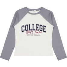 Civil Girls College Baskılı 10-13 Yaş Sweatshirt - Ekru