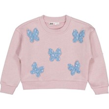 Civil Girls Kelebek Aksesuarlı 2-5 Yaş Sweatshirt - Pembe