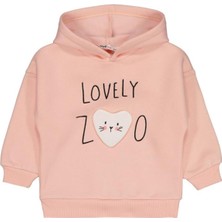 Civil Girls Lovely Baskılı 2-5 Yaş Sweatshirt - Pudra