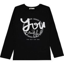Civil Girls You Beautiful Baskılı 10-13 Yaş Sweatshirt - Siyah