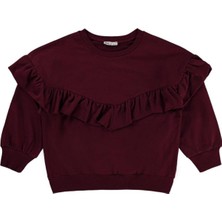 Civil Girls Roba Fırfırlı 10-13 Yaş Sweatshirt - Bordo