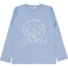 Civil Girls Wonderful Baskılı 10-13 Yaş Sweatshirt - Mavi