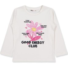 Civil Girls Good Energy Clup Baskılı 2-5 Yaş Sweatshirt - Ekru