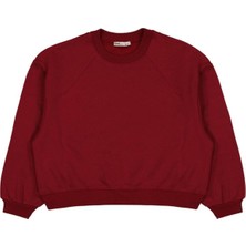 Civil Girls Düz 10-13 Yaş Sweatshirt - Bordo