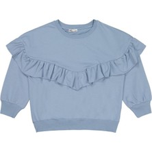 Civil Girls Roba Fırfırlı 10-13 Yaş Sweatshirt - Mavi