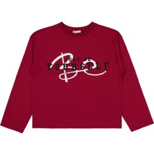 Civil Girls Be Yourself Baskılı 10-13 Yaş Sweatshirt - Bordo