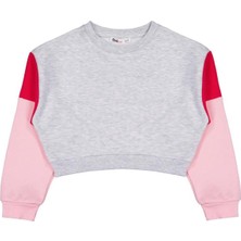 Civil Girls Good Vibes Only Baskılı 6-9 Yaş Sweatshirt - Gri