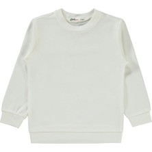 Civil Girls Civil Kız Çocuk Düz Ekru Sweatshirt Truvakar Kol 2-5 Yaş Regular Fit Konfor