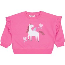 Civil Girls Kalpli Unicorn Baskılı 2-5 Yaş Sweatshirt - Pembe
