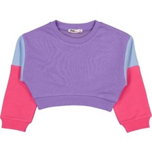 Civil Girls Good Vibes Only Baskılı 2-5 Yaş Sweatshirt - Lila