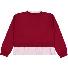 Civil Girls Cool Vibes Baskılı 10-13 Yaş Sweatshirt - Bordo