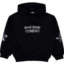 Civil Girls Coming Baskılı 10-13 Yaş Sweatshirt - Siyah
