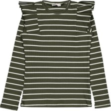 Civil Girls Ince Çizgili 10-13 Yaş Sweatshirt - Haki