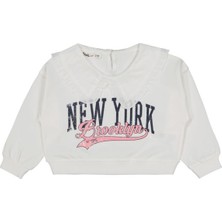 Civil Girls Newyork Baskılı 2-5 Yaş Sweatshirt - Ekru
