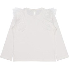 Civil Girls Tül Fırfırlı 6-9 Yaş Sweatshirt - Ekru