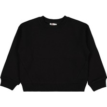 Civil Girls Düz 6-9 Yaş Sweatshirt - Siyah
