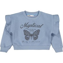 Civil Girls Kelebek Baskılı 2-5 Yaş Sweatshirt - Mavi