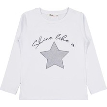 Civil Girls Yıldız Baskılı 6-9 Yaş Sweatshirt - Beyaz