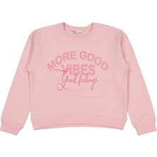 Civil Girls More Good Vibes Baskılı 10-13 Yaş Sweatshirt - Pudra