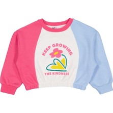 Civil Girls Keep Growing Baskılı 2-5 Yaş Sweatshirt - Ekru