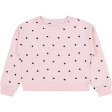 Civil Girls Yıldız Baskılı 6-9 Yaş Sweatshirt - Pudra
