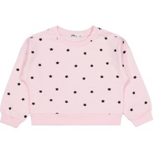 Civil Girls Yıldız Baskılı 2-5 Yaş Sweatshirt - Pudra