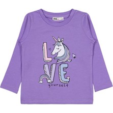 Civil Girls Unicorn Baskılı 2-5 Yaş Sweatshirt - Lila